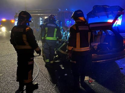 Uno de los vehículos implicados en el accidente.