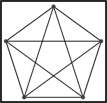 K5, grafo completo de cinco vértices.