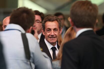 El expresidente francés Nicolas Sarkozy, a su llegada a la segunda jornada del Congreso.