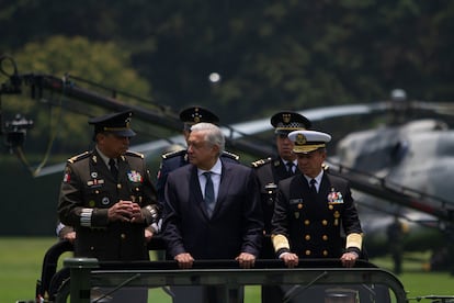 López Obrador, durante un acto con el Ejército mexicano en Ciudad de México el pasado 13 de agosto.