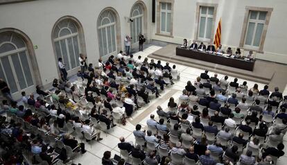 Acto de presentación de la ley del referéndum.