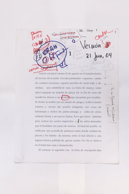Páginas iniciales de la versión 3 de la novela En agosto nos vemos de Gabriel García Márquez
