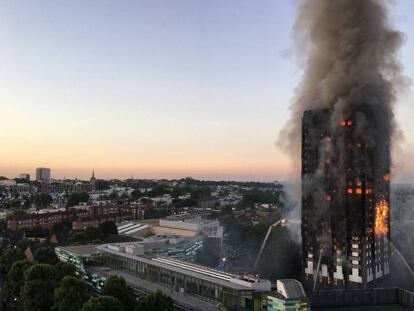 Incendio el pasado 14 de junio en la torre Grenfell, en Londres.