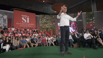 Pedro Sánchez, hoy en Zaragoza.