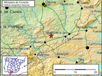 Epicento del terremoto detectado en El Saucejo.