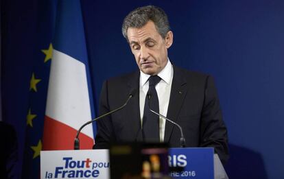 Sarkozy, tras conocer los resultados.