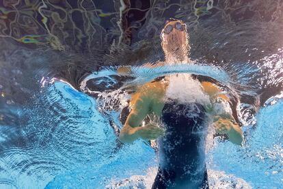 La danesa Rikke Moller Pedersen durante la semifinal de los 200 m braza.