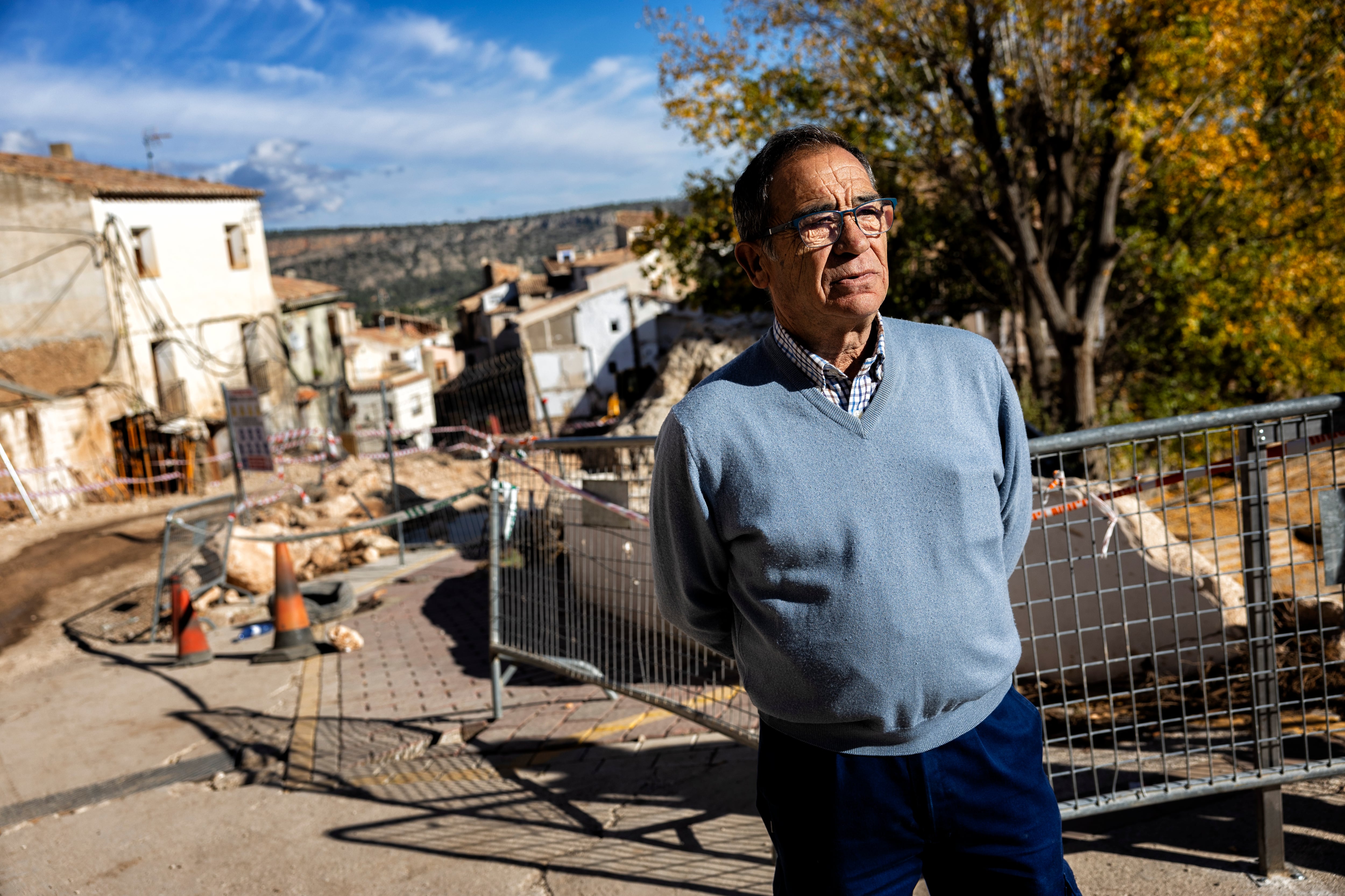 Evelio López, hermano de Antonia, este martes en Letur.