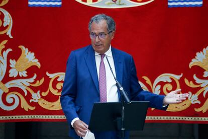 El consejero de Educación y Juventud de la Comunidad de Madrid, Enrique Ossorio, durante la presentación de la estrategia del Gobierno regional para la vuelta a las aulas.