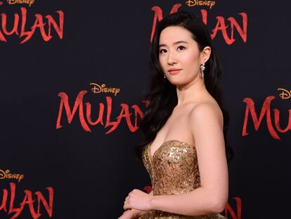 La actriz Liu Yifei, en la presentación de 'Mulan' en el Dolby Theatre en Hollywood, el 9 de marzo.