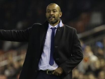 El técnico portugués del Valencia Nuno Espirito Santo en el partido de Copa frente al Espanyol, el apsado día 7 de enero.