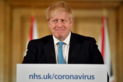 El primer ministro del Reino Unido, Boris Johnson, este jueves en Londres