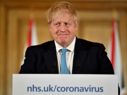 El primer ministro del Reino Unido, Boris Johnson, este jueves en Londres