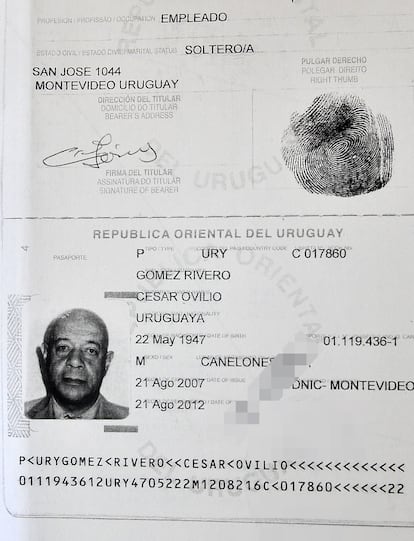 Pasaporte de César Ovilio Gómez Rivero tal y como consta en el sumario. 