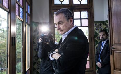 El expresidente del Gobierno, José Luis Rodríguez Zapatero, en Rocafort (Valencia).