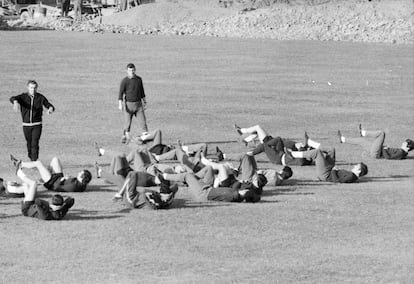 Entrenamiento en Lezama el 27 de enero de 1971.