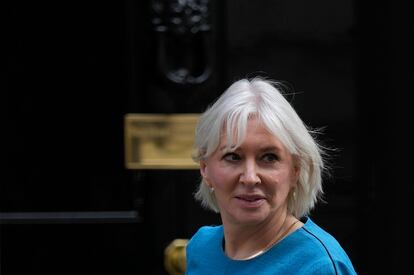 Britain's former Secretary of State for Digital, Culture, Media Nadine Dorries leaves 10 Downing Street following a cabinet meeting on March 23, 2022.