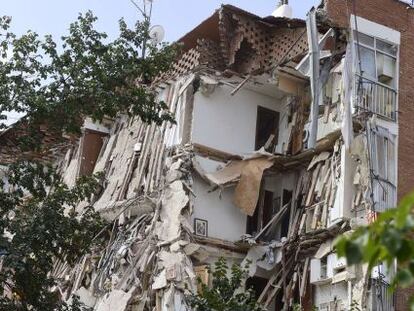 El edificio derrumbado en el barrio madrile&ntilde;o de Carabanchel.