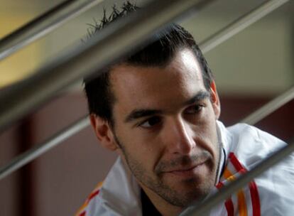 Álvaro Negredo, ayer durante la entrevista en la ciudad deportiva de Las Rozas, en Madrid.