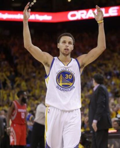 Stephen Curry, durante el quinto partido contra los Houston Rockets en la final de conferencia.