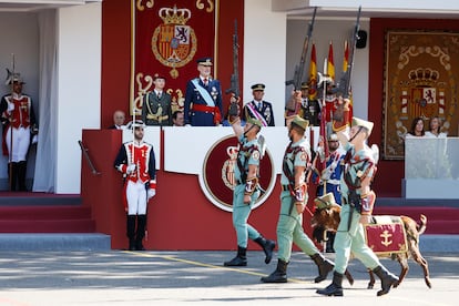 Efectivos de la Legión, durante el desfile del 12 de octubre 2023.