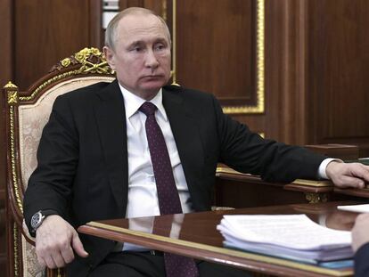 El presidente de Rusia, Vladímir Putin, este lunes en el Kremlin.
