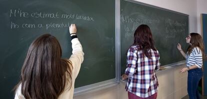 Students in class in the Valencia region.