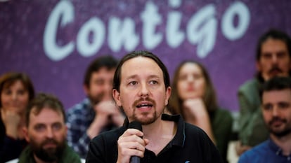 Pablo Iglesias, líder de Podemos y vicepresidente segundo del Gobierno, durante un acto del partido.