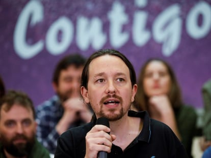 Pablo Iglesias, líder de Podemos y vicepresidente segundo del Gobierno, durante un acto del partido.