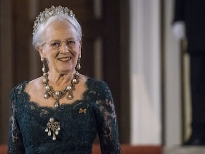 La reina Margarita de Dinamarca, en una cena de gala en Berlín, Alemania, en noviembre de 2021.