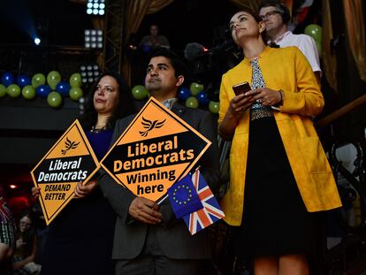 Acto de campaña del Partido Liberal Demócrata de Reino Unido, en mayo de 2019.