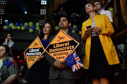 Acto de campaña del Partido Liberal Demócrata de Reino Unido, en mayo de 2019.
