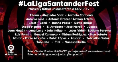 Los artistas confirmados de LaLiga Santander Fest para este sábado a partir de las 18.30.