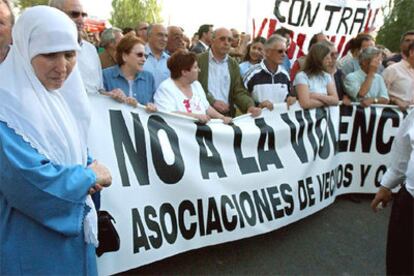 Cabecera de la manifestación que ha recorrido Villaverde.