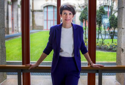 Ana Pontón, candidata del BNG a la presidencia de la Xunta, el jueves pasado en el Parlamento de Galicia.