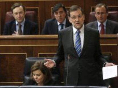 El presidente del Gobierno, Mariano Rajoy en el Congreso de los Diputados. 