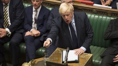 El primer ministro británico, Boris Johnson, este martes en el Parlamento.
