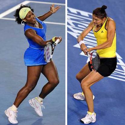 Serena Williams, a la izqueirda, y Dinara Safina.