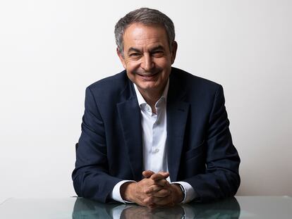 El expresidente del Gobierno Jose Luis Rodríguez Zapatero, durante la entrevista.