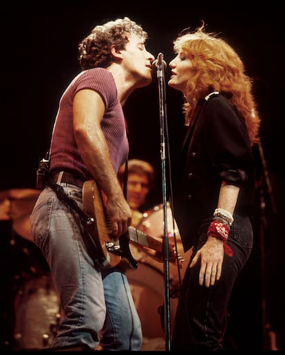 Bruce Springsteen y Patti Scialfa en los tiempos de The E Street Band.