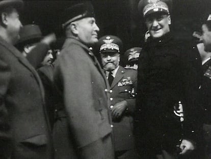 Mussolini y el comandante Graziani, en una imagen sin fecha.