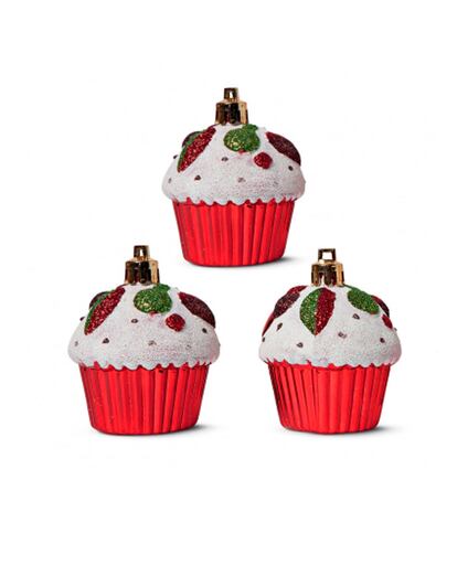 Bolas decorativas con forma de 'cupcake' de Tiger (3 euros/ 3 unidades).