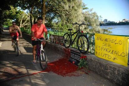 Protesta por el asesinato del ciclista Jaime Gold.