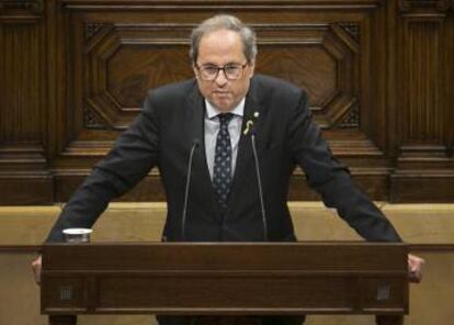 Quim Torra, al Parlament aquest dimarts.