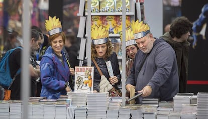 Visitants del Saló del Còmic els cabells grocs de Naruto.