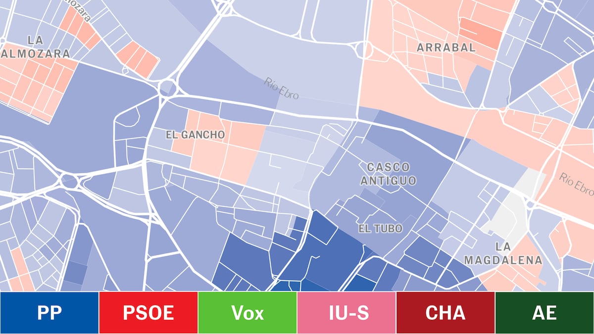 Los resultados de las elecciones en Aragón, en tiempo real y calle a calle