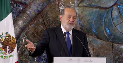 El empresario Carlos Slim en un acto en México.