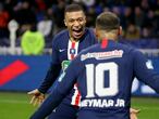 Kylian Mbappe of PSG celebrates his 3rd goal with Neymar Jr of PSG during the French cup, semi final football match between Olympique Lyonnais and Paris Saint-Germain on March 4, 2020 at Groupama stadium in Decines-Charpieu near Lyon, France - Photo Juan Soliz / DPPI


05/03/2020 ONLY FOR USE IN SPAIN