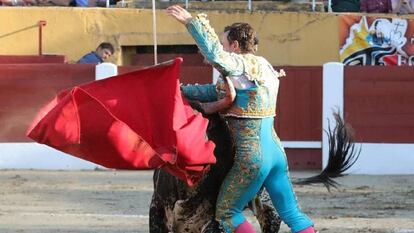 Cornada sufrida por Rafaelillo el pasado 14 de julio en la plaza de Céret.