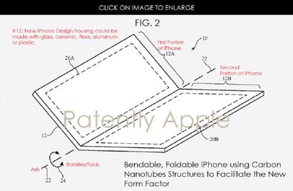 El plano del posible nuevo iPhone plegable.